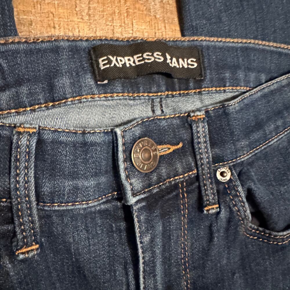 Express Jeans Blue Denim Skinny Mid Rise 0 0R Casual Zero Regular - Picture 9 of 9